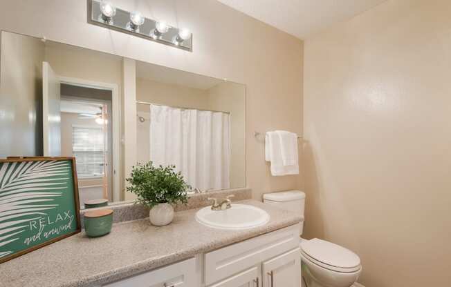 Model Bathroom at Vista Crossing Apartments in San Antonio, TX