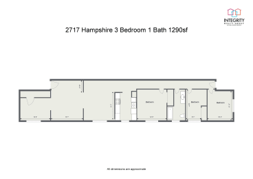 3 beds, 1 bath, 1,290 sqft, $1,421