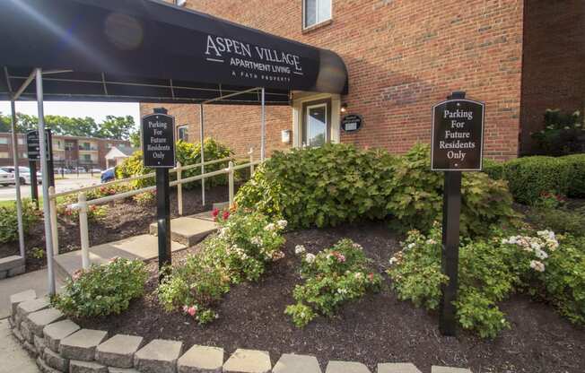 This is a picture of the entrance to the Leasing Office at Aspen Village Apartments in Cincinnati, OH.