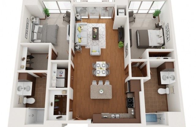 2 beds, 2 baths, 1,054 sqft, $2,995
