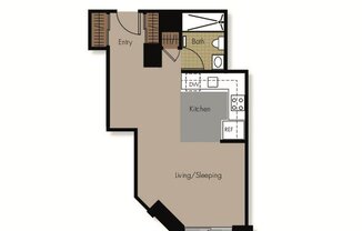 Studio, 1 bath, 432 sqft, $3,528, Unit S25X
