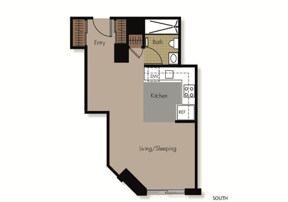Studio, 1 bath, 432 sqft, $3,528, Unit S25X