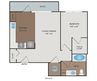 1 bed, 1 bath, 716 sqft, $2,490