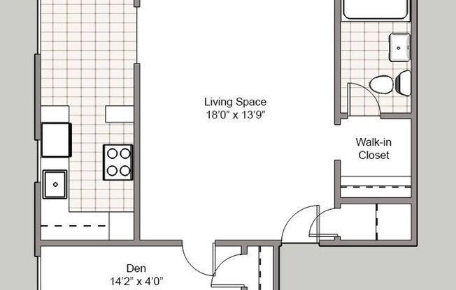 Studio, 1 bath, 545 sqft, $1,350, Unit 307