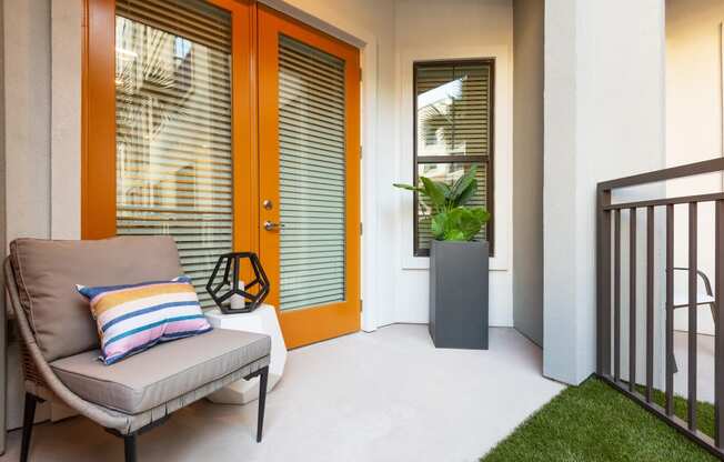 patio of an apartment at the cannery at packing district