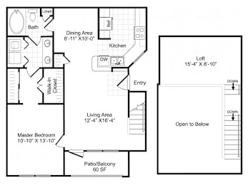 1 bed, 1 bath, 948 sqft, $1,334