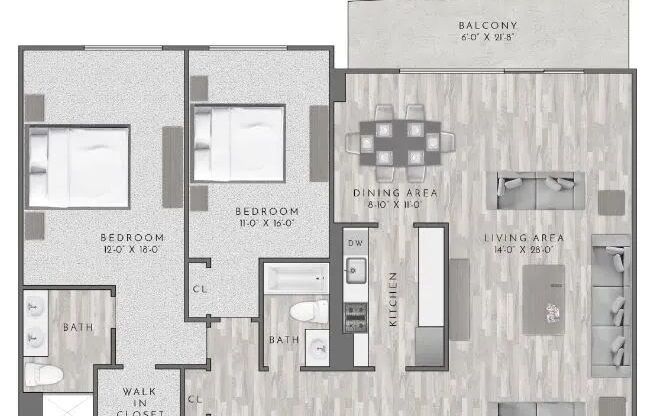 2 beds, 2 baths, 1,477 sqft, $2,225