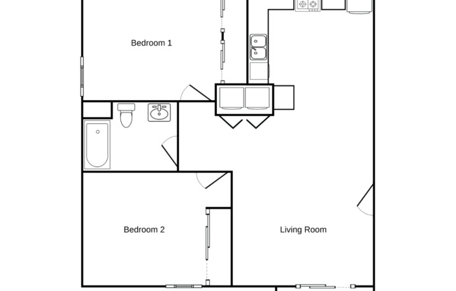 2 beds, 1 bath, 919 sqft, $1,080