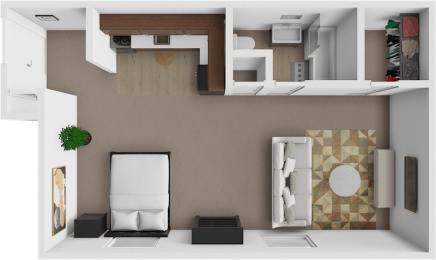 Studio, 1 bath, 440 sqft, $639