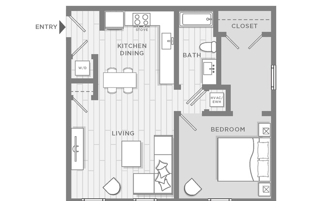 1 bed, 1 bath, 680 sqft, $1,195, Unit 2301