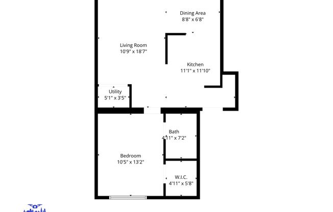 1 bed, 1 bath, 535 sqft, $2,600, Unit 1E