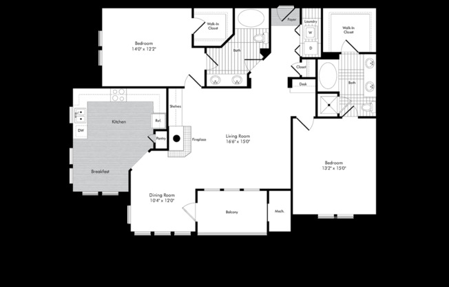 2 beds, 2 baths, 1,390 sqft, $2,181, Unit 350