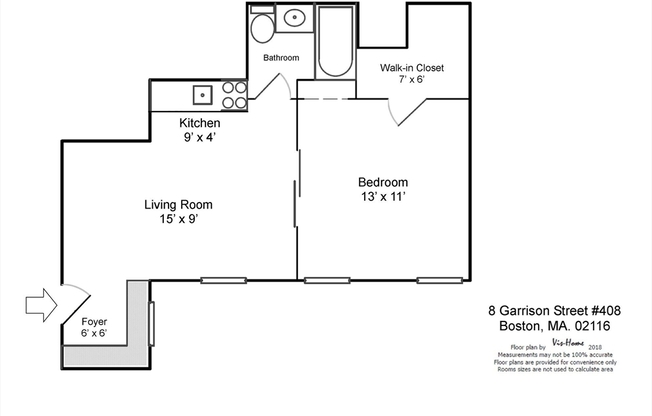1 bed, 1 bath, 445 sqft, $2,975, Unit 408