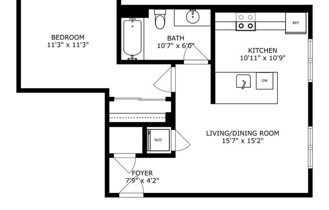 1 bed, 1 bath, 690 sqft, $1,174, Unit #410