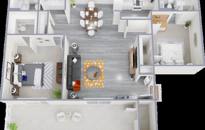 2 beds, 2 baths, 1,000 sqft, $1,395