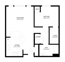 1 bed, 1 bath, 754 sqft, $1,681