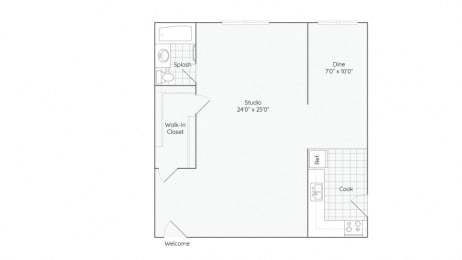 Studio, 1 bath, 635 sqft, $1,375