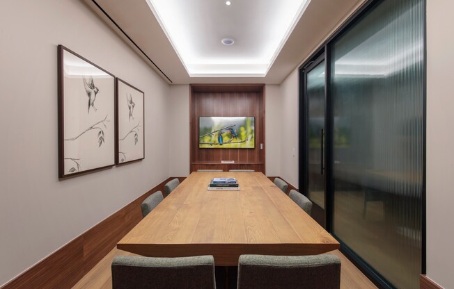 Unveil the sophisticated design of Mabel, where modern aesthetics meet functionality in our elegant meeting space. Perfect for collaboration or brainstorming, this environment fosters creativity and innovation. Schedule your visit today!