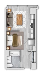 Studio, 1 bath, $2,245