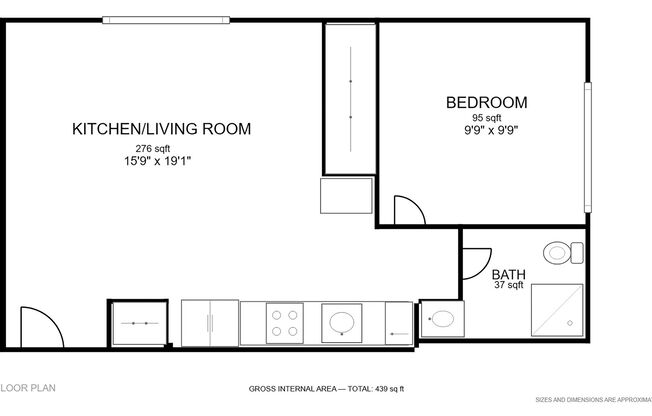 1 bed, 1 bath, 450 sqft, $1,099, Unit 12B