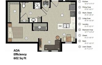 Studio, 1 bath, $995