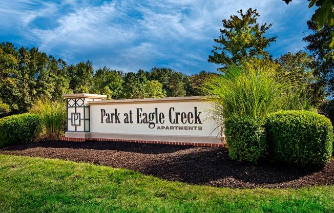 Signage that reads park at eagle creek