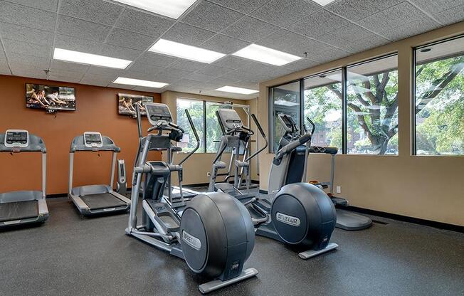 Fitness center with a variety of equipment