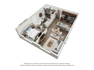 1 bed, 1 bath, 724 sqft, $1,870