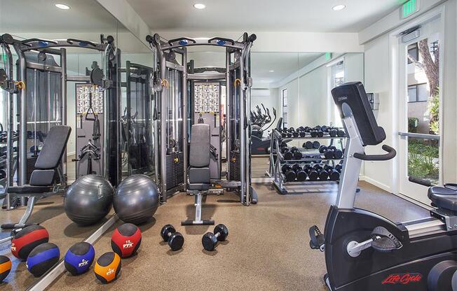 Free Weights In Gym at Cypress Point Apartment , Ventura, California