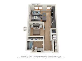 1 bed, 1 bath, 582 sqft, $2,025