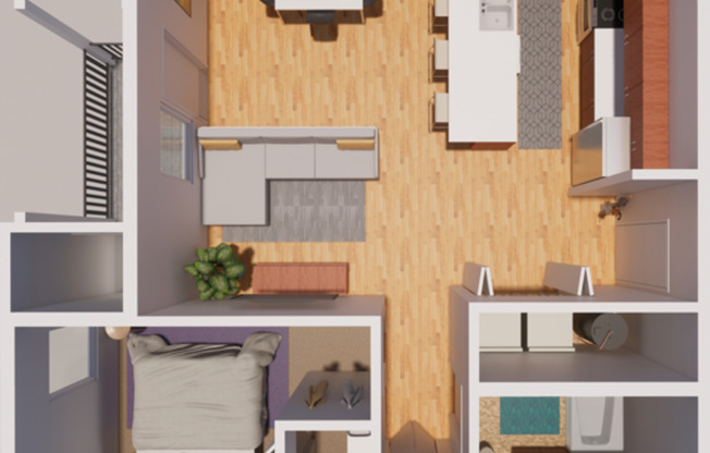 1 bed, 1 bath, 755 sqft, $1,500, Unit B301