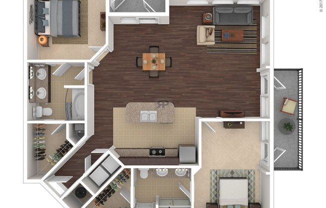 2 beds, 2 baths, 1,331 sqft, $2,668