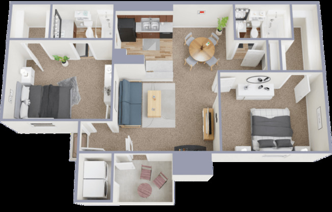 2 beds, 2 baths, 899 sqft, $1,189