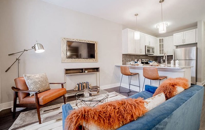 Marble Style Floorplan Living Room at Quarry at River North