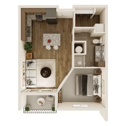 1 bed, 1 bath, 611 sqft, $1,215