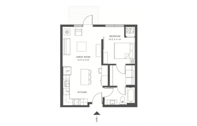 1 bed, 1 bath, 619 sqft, $1,495, Unit 210