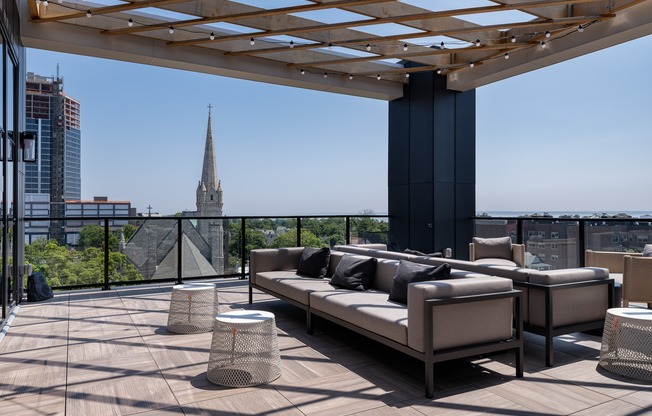 Rooftop deck with NYC skyline & Long Island sound views