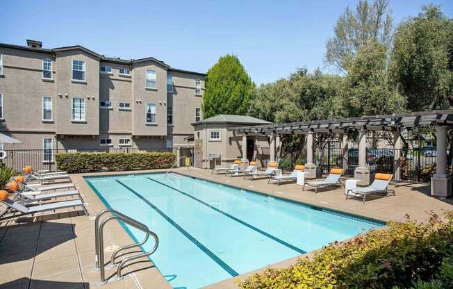 Resort Style Pool and Sun Deck at Renaissance Apartment Homes in Santa Rosa