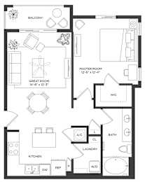 1 bed, 1 bath, 794 sqft, $1,550