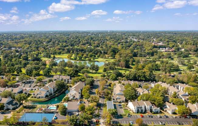 Aerial View of Neighborhood at Glen at Bogey Hills, St. Charles, Missouri