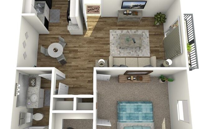 1 bed, 1 bath, 629 sqft, $709