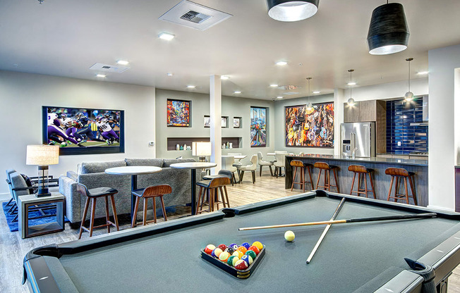 pool table in clubhouse