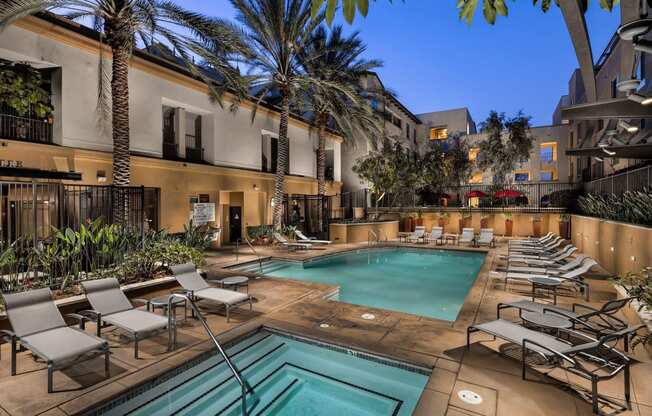 Resort Style Pool & Spa at Trio Apartments in Pasadena, CA