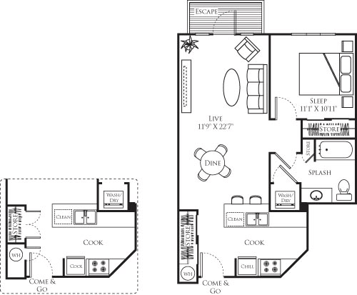 1 bed, 1 bath, 720 sqft, $2,355, Unit 512