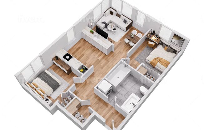 2 beds, 1 bath, 660 sqft, $2,895, Unit 210