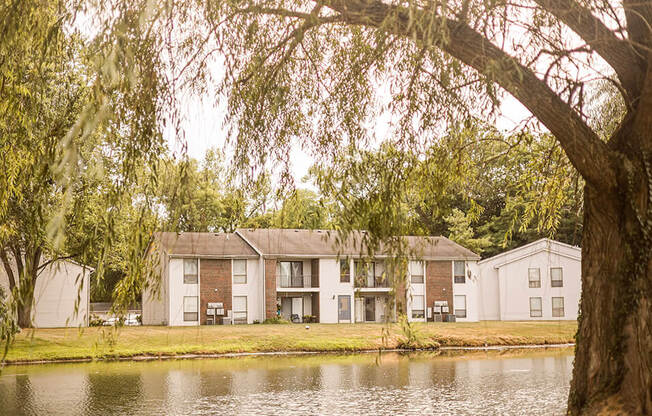 stocked pond at willow crossings apartments 
