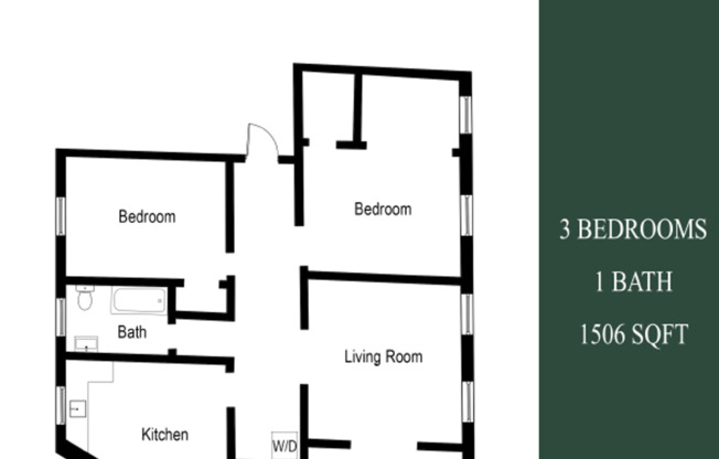 3 beds, 1 bath, 1,540 sqft, $3,425, Unit 1305-5