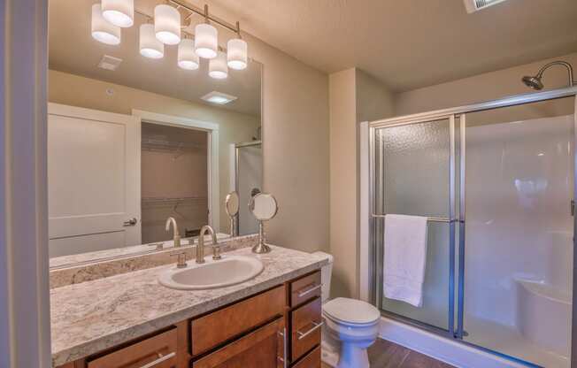 Luxury bathroom at Verndale Apartments in Lansing, MI 
