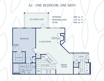 1 bed, 1 bath, 849 sqft, $1,186