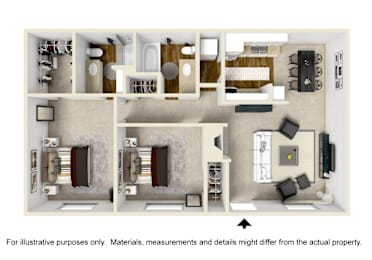 2 beds, 2 baths, 950 sqft, $935